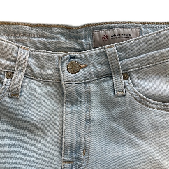 AG | Adriano Goldschmied Light Wash Distressed Ex Boyfriend Slim Jeans - Size 27 - Picture 8 of 15